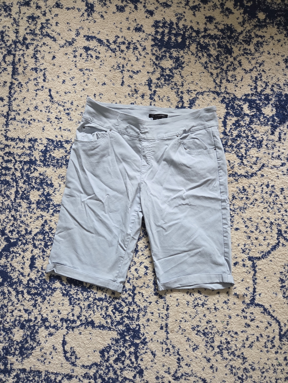 Zac & Rachel Pale Blue Women's Bermuda Shorts with Cuffed Hem
